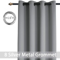 Grey Solid Blackout Curtains with Grommet